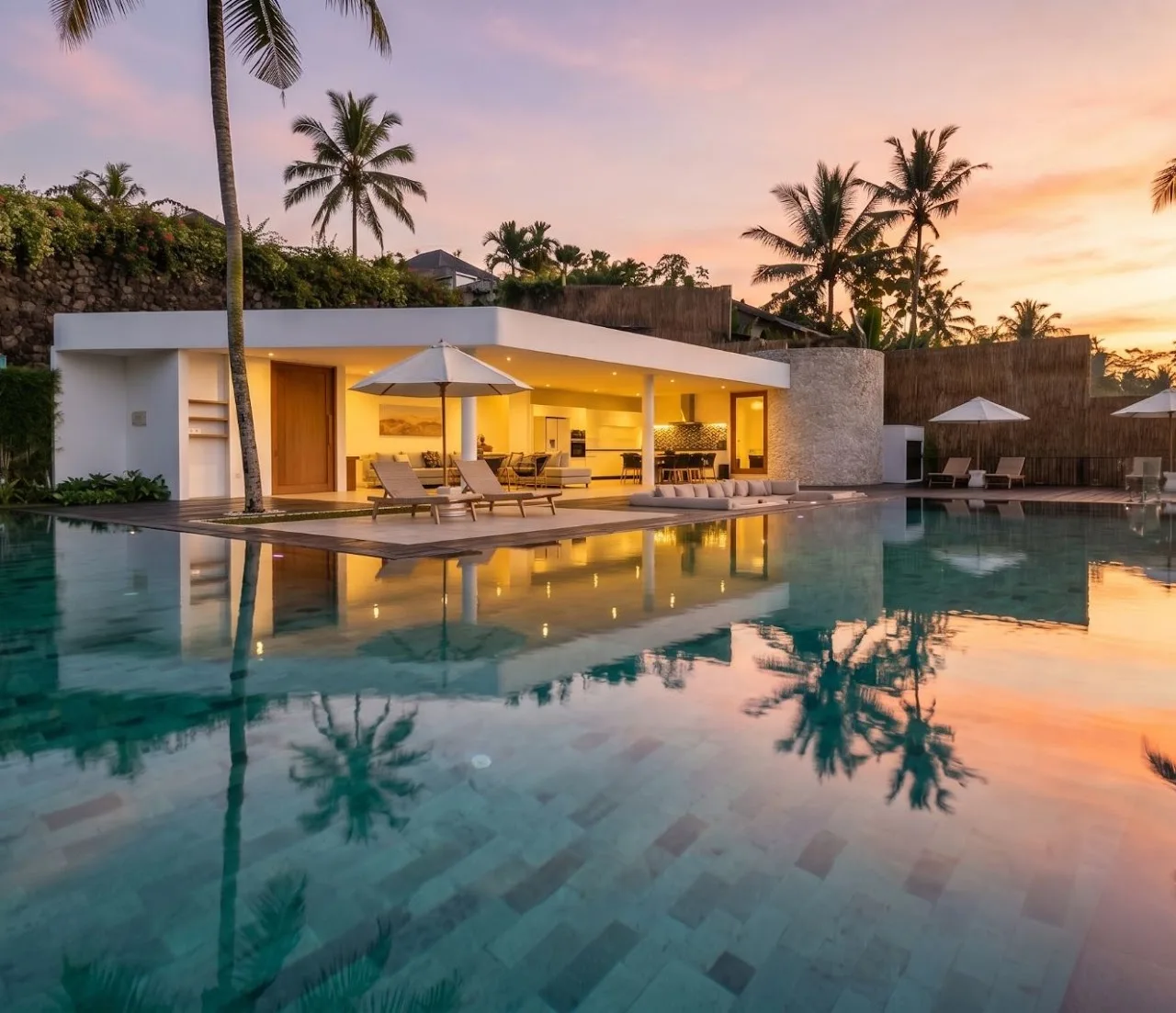Villa Supreme in Ubud at sunset